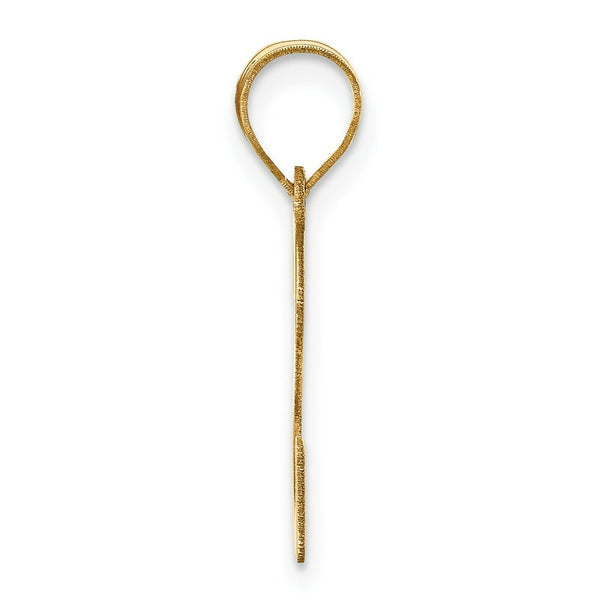14K Yellow Gold Polished Letter S Initial Pendant
