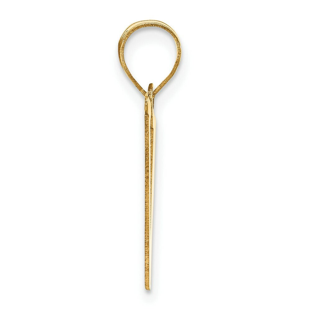 14K Yellow Gold Polished Letter V Initial Pendant