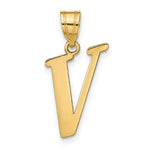 Load image into Gallery viewer, 14K Yellow Gold Polished Letter V Initial Pendant
