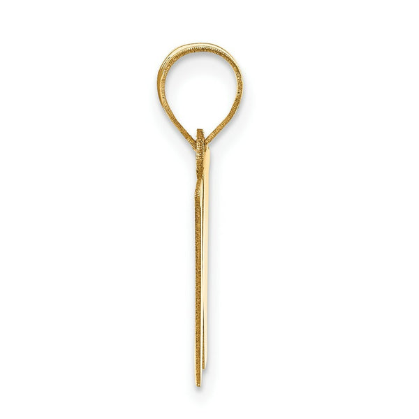 14K Yellow Gold Polished Letter W Initial Pendant