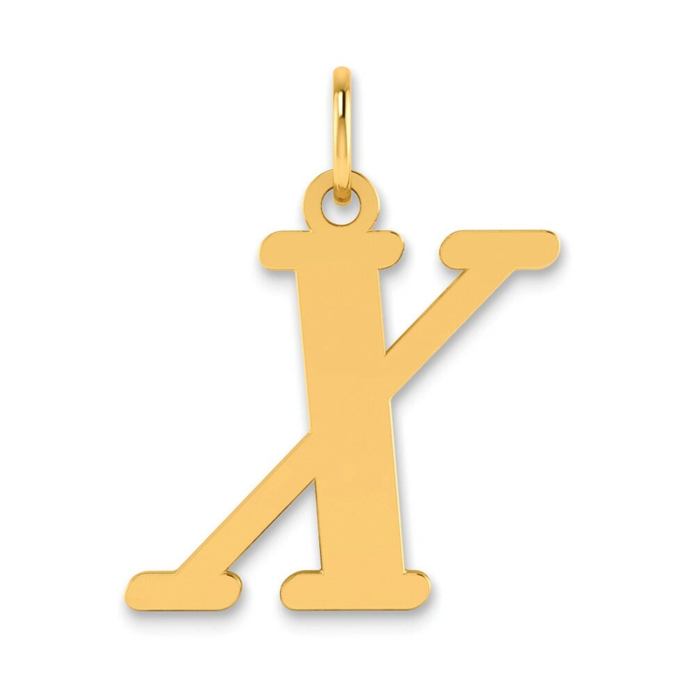 14K Yellow Gold Polished Letter X Initial Pendant