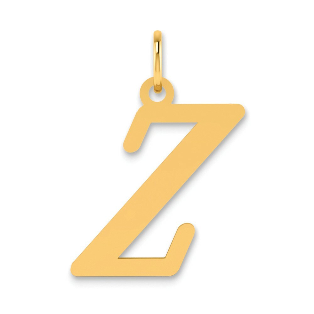 14K Yellow Gold Polished Letter Z Initial Pendant