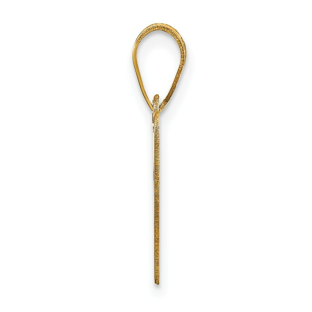 14K Yellow Gold Polished Bubble Letter A Initial Pendant