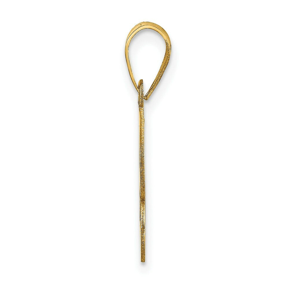 14K Yellow Gold Polished Bubble Letter B Initial Pendant