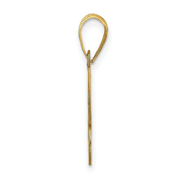 14K Yellow Gold Polished Bubble Letter B Initial Pendant