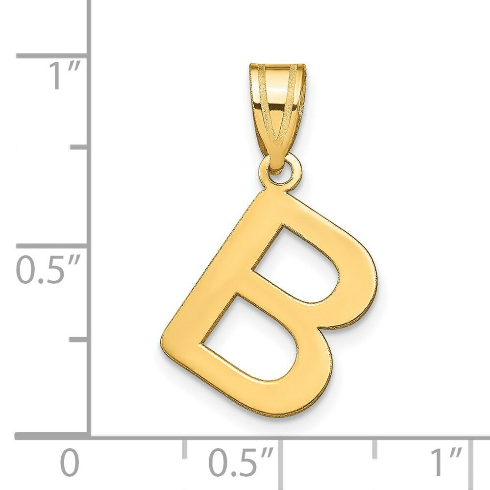 14K Yellow Gold Polished Bubble Letter B Initial Pendant
