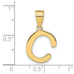 Load image into Gallery viewer, 14K Yellow Gold Polished Bubble Letter C Initial Pendant
