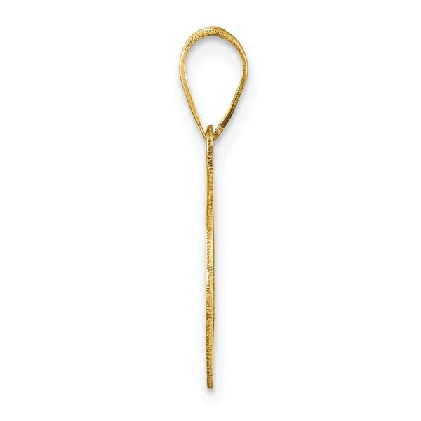 14K Yellow Gold Polished Bubble Letter D Initial Pendant