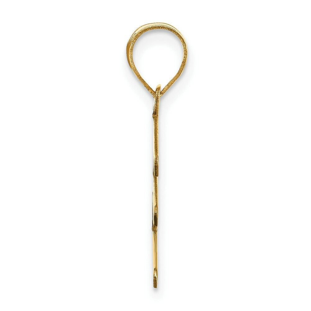 14K Yellow Gold Polished Bubble Letter E Initial Pendant