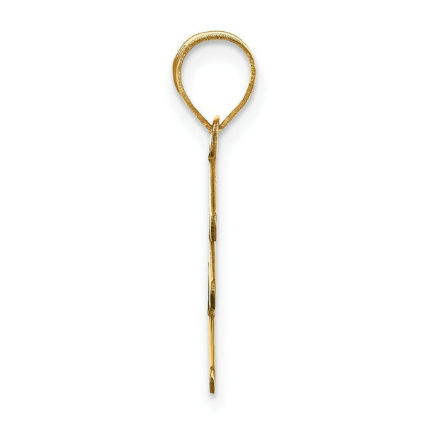 14K Yellow Gold Polished Bubble Letter E Initial Pendant