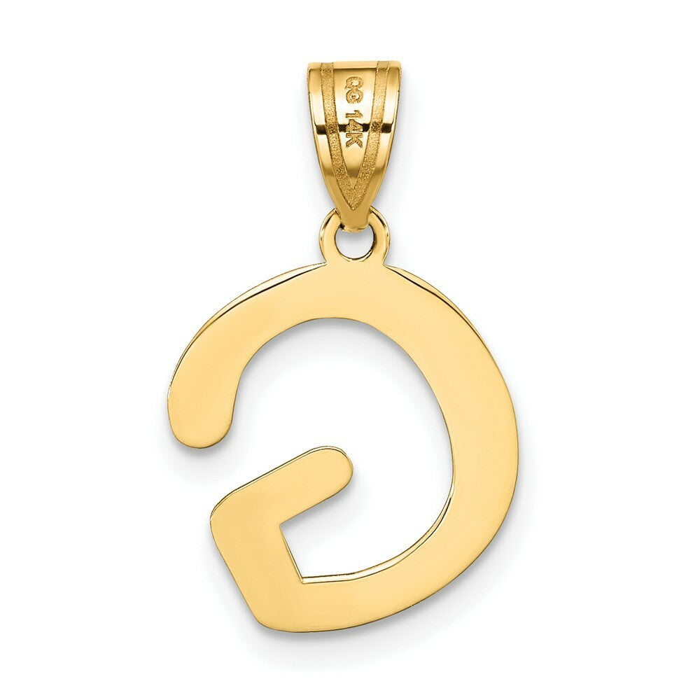14K Yellow Gold Polished Bubble Letter G Initial Pendant