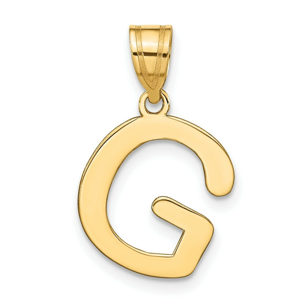 14K Yellow Gold Polished Bubble Letter G Initial Pendant