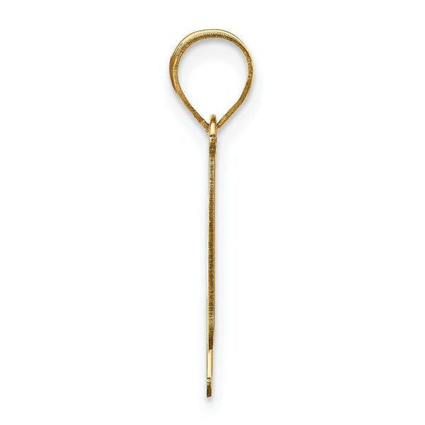 14K Yellow Gold Polished Bubble Letter H Initial Pendant