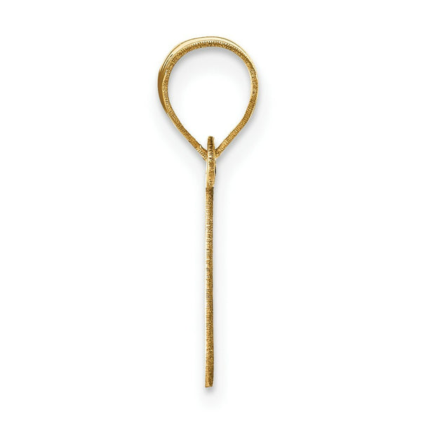 14K Yellow Gold Polished Bubble Letter I Initial Pendant
