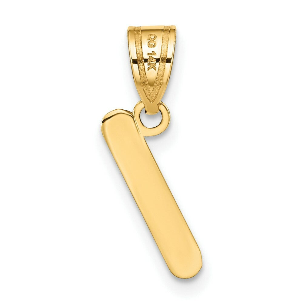 14K Yellow Gold Polished Bubble Letter I Initial Pendant