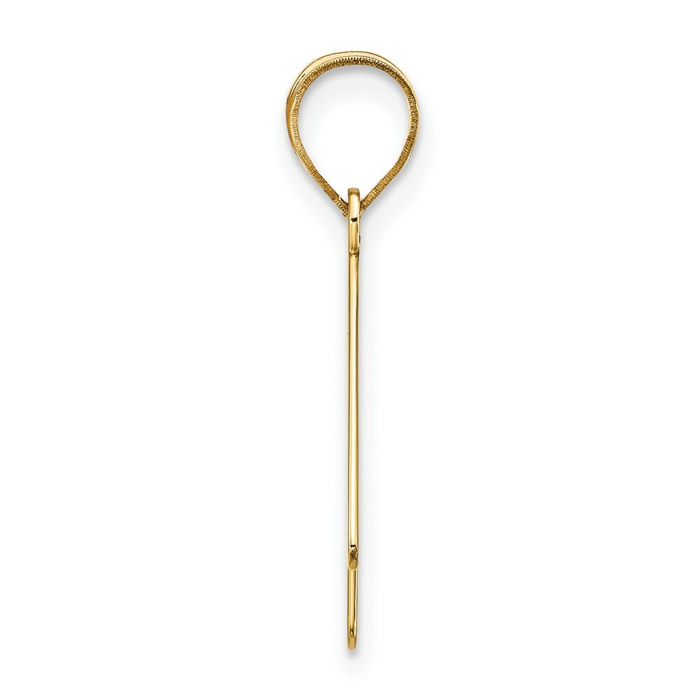 14K Yellow Gold Polished Bubble Letter K Initial Pendant