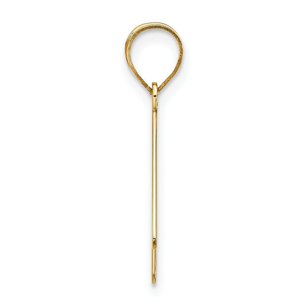 14K Yellow Gold Polished Bubble Letter K Initial Pendant