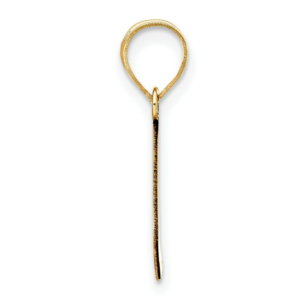 14K Yellow Gold Polished Bubble Letter L Initial Pendant