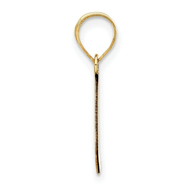 14K Yellow Gold Polished Bubble Letter L Initial Pendant