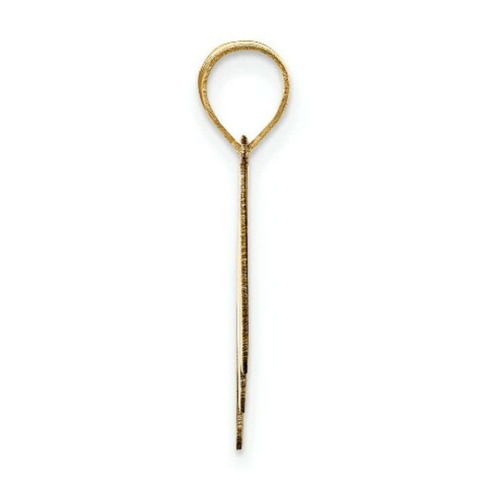 14K Yellow Gold Polished Bubble Letter M Initial Pendant