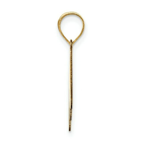 14K Yellow Gold Polished Bubble Letter M Initial Pendant