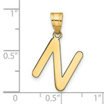 Load image into Gallery viewer, 14K Yellow Gold Polished Bubble Letter N Initial Pendant
