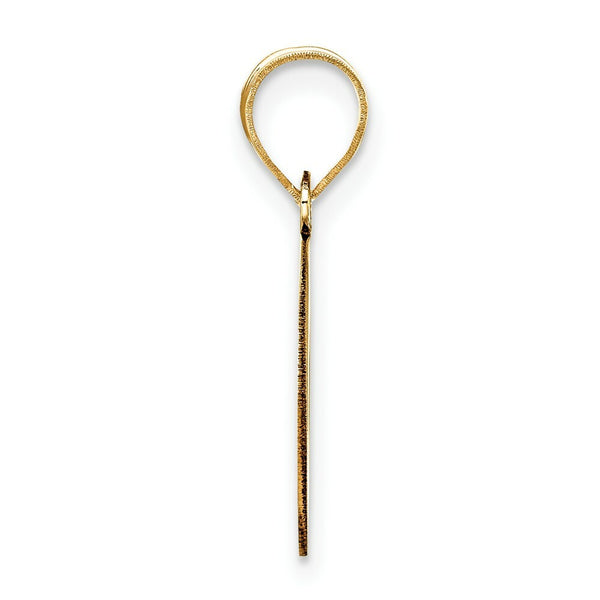 14K Yellow Gold Polished Bubble Letter O Initial Pendant