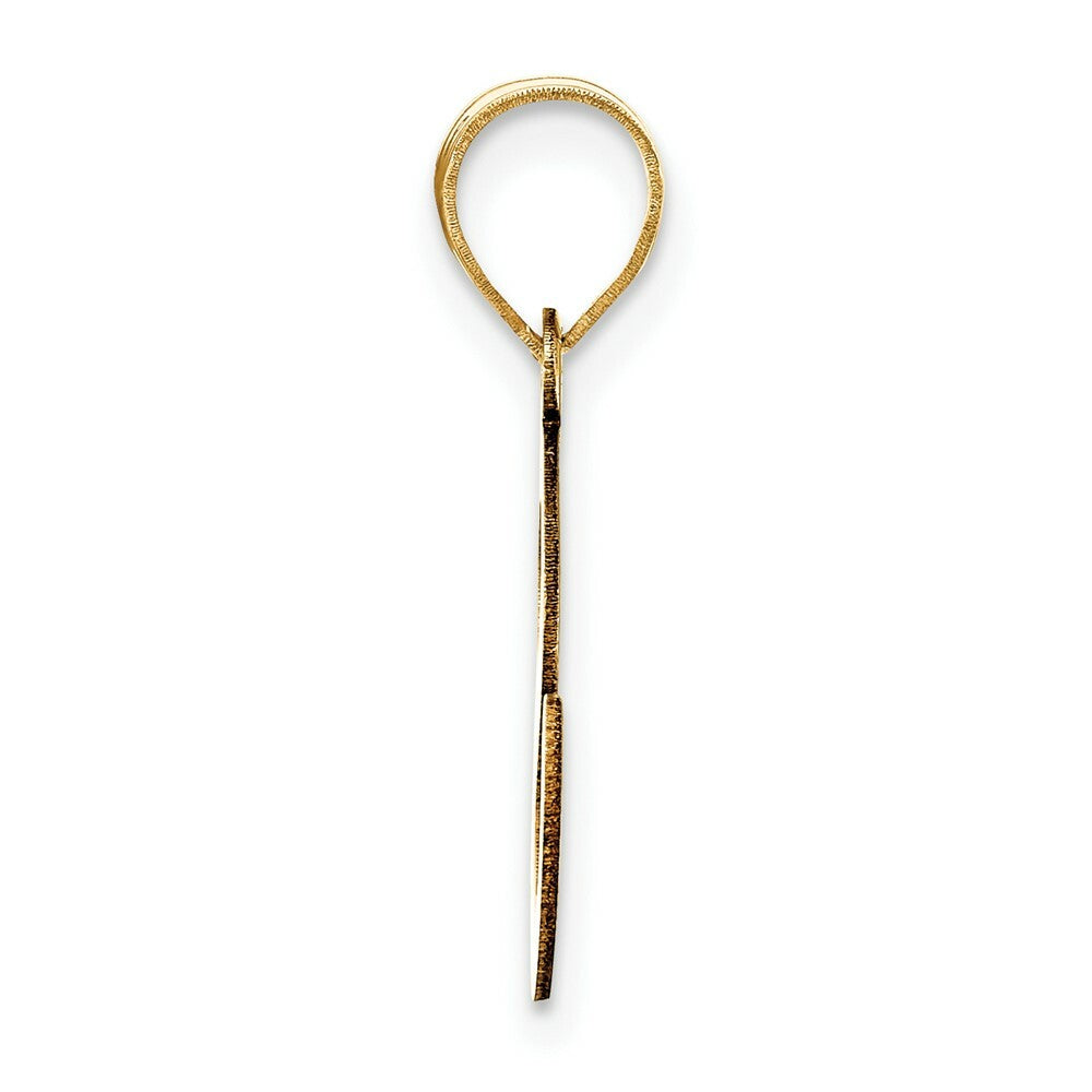 14K Yellow Gold Polished Bubble Letter S Initial Pendant