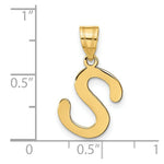 Load image into Gallery viewer, 14K Yellow Gold Polished Bubble Letter S Initial Pendant
