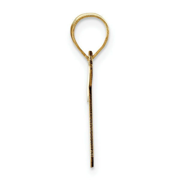 14K Yellow Gold Polished Bubble Letter T Initial Pendant