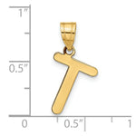Load image into Gallery viewer, 14K Yellow Gold Polished Bubble Letter T Initial Pendant
