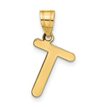 Load image into Gallery viewer, 14K Yellow Gold Polished Bubble Letter T Initial Pendant
