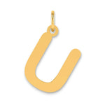 Load image into Gallery viewer, 14K Yellow Gold Polished Bubble Letter U Initial Pendant
