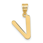 Load image into Gallery viewer, 14K Yellow Gold Polished Bubble Letter V Initial Pendant
