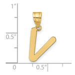 Load image into Gallery viewer, 14K Yellow Gold Polished Bubble Letter V Initial Pendant
