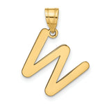 Load image into Gallery viewer, 14K Yellow Gold Polished Bubble Letter W Initial Pendant

