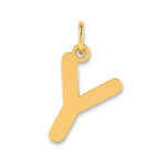 Load image into Gallery viewer, 14K Yellow Gold Polished Bubble Letter Y Initial Pendant
