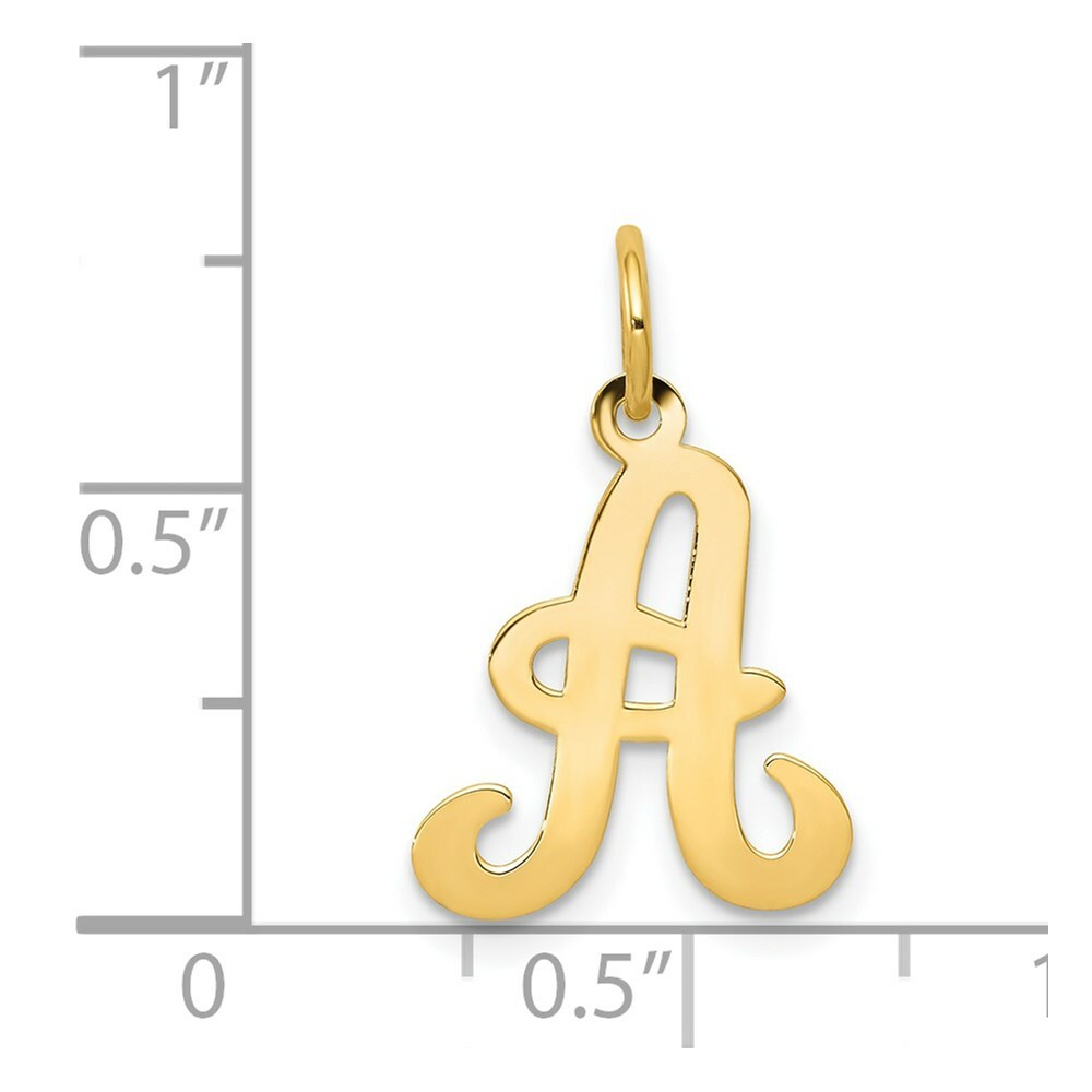 14K Yellow Gold Initial Letter A Charm Pendant