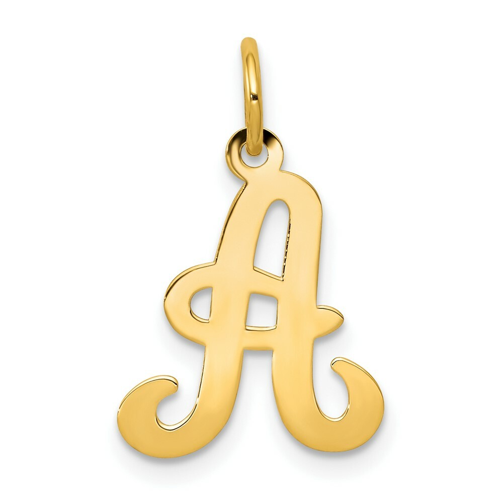 14K Yellow Gold Initial Letter A Charm Pendant