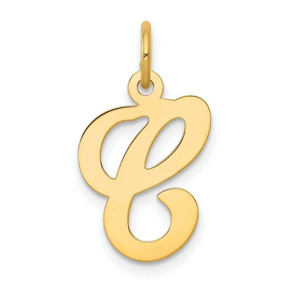 14K Yellow Gold Initial Letter C Charm Pendant