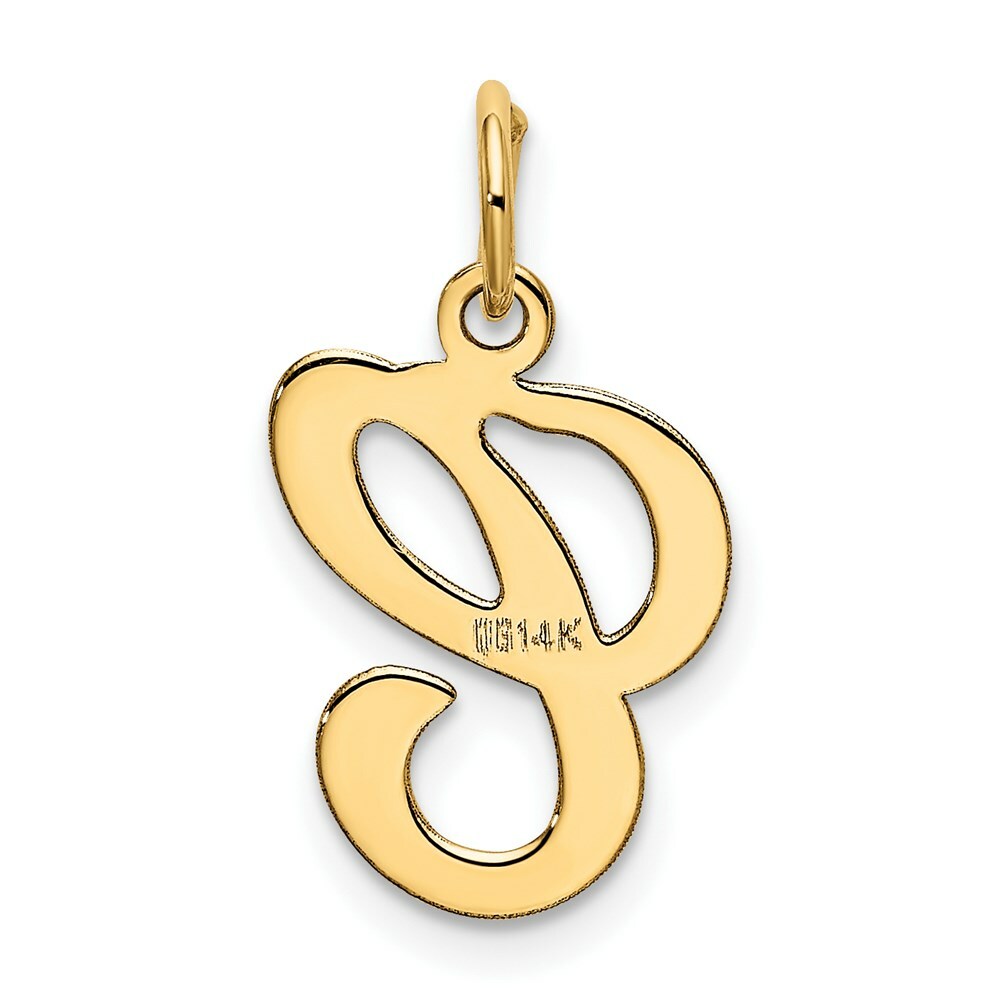 14K Yellow Gold Initial Letter C Charm Pendant