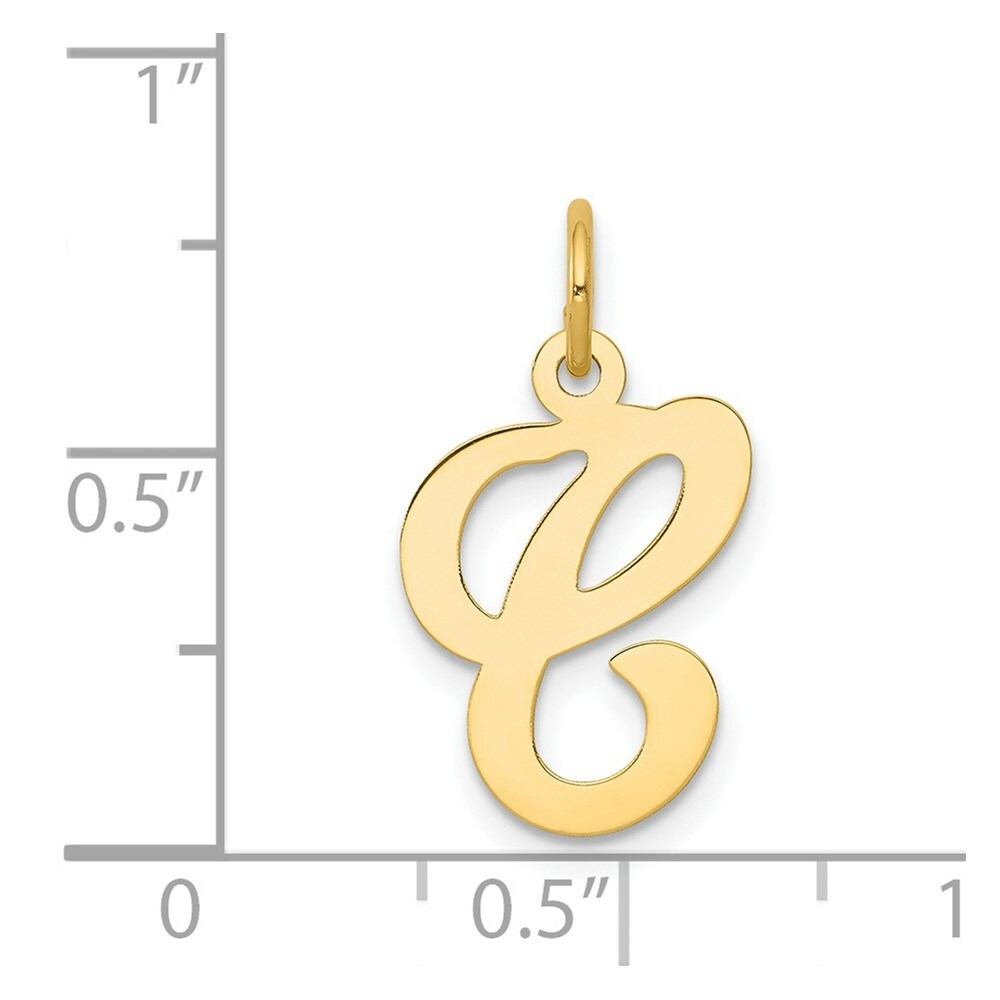 14K Yellow Gold Initial Letter C Charm Pendant