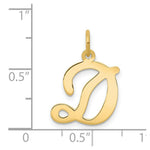 Load image into Gallery viewer, 14K Yellow Gold Initial Letter D Charm Pendant
