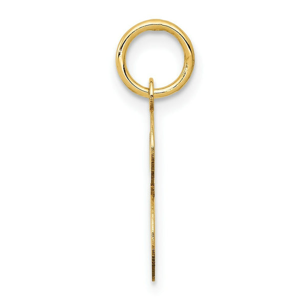 14K Yellow Gold Initial Letter E Charm Pendant