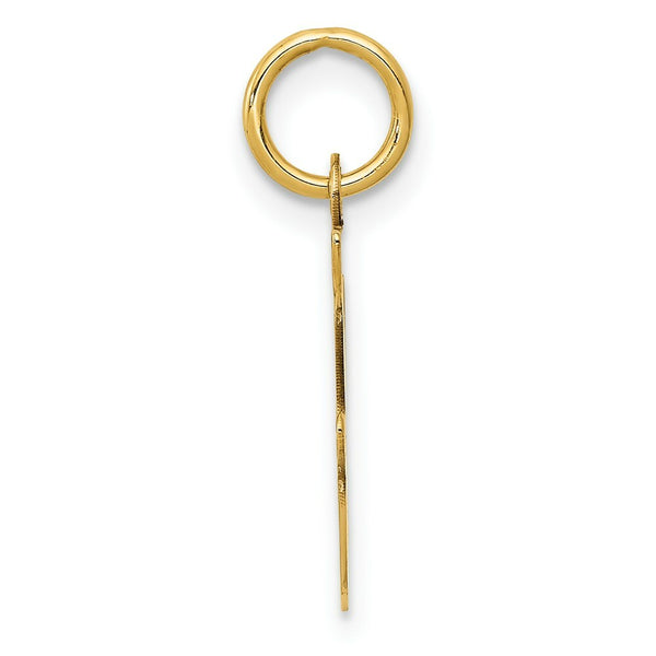 14K Yellow Gold Initial Letter F Charm Pendant