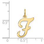 Load image into Gallery viewer, 14K Yellow Gold Initial Letter F Charm Pendant
