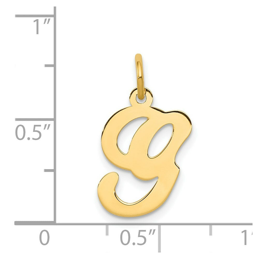 14K Yellow Gold Initial Letter G Charm Pendant