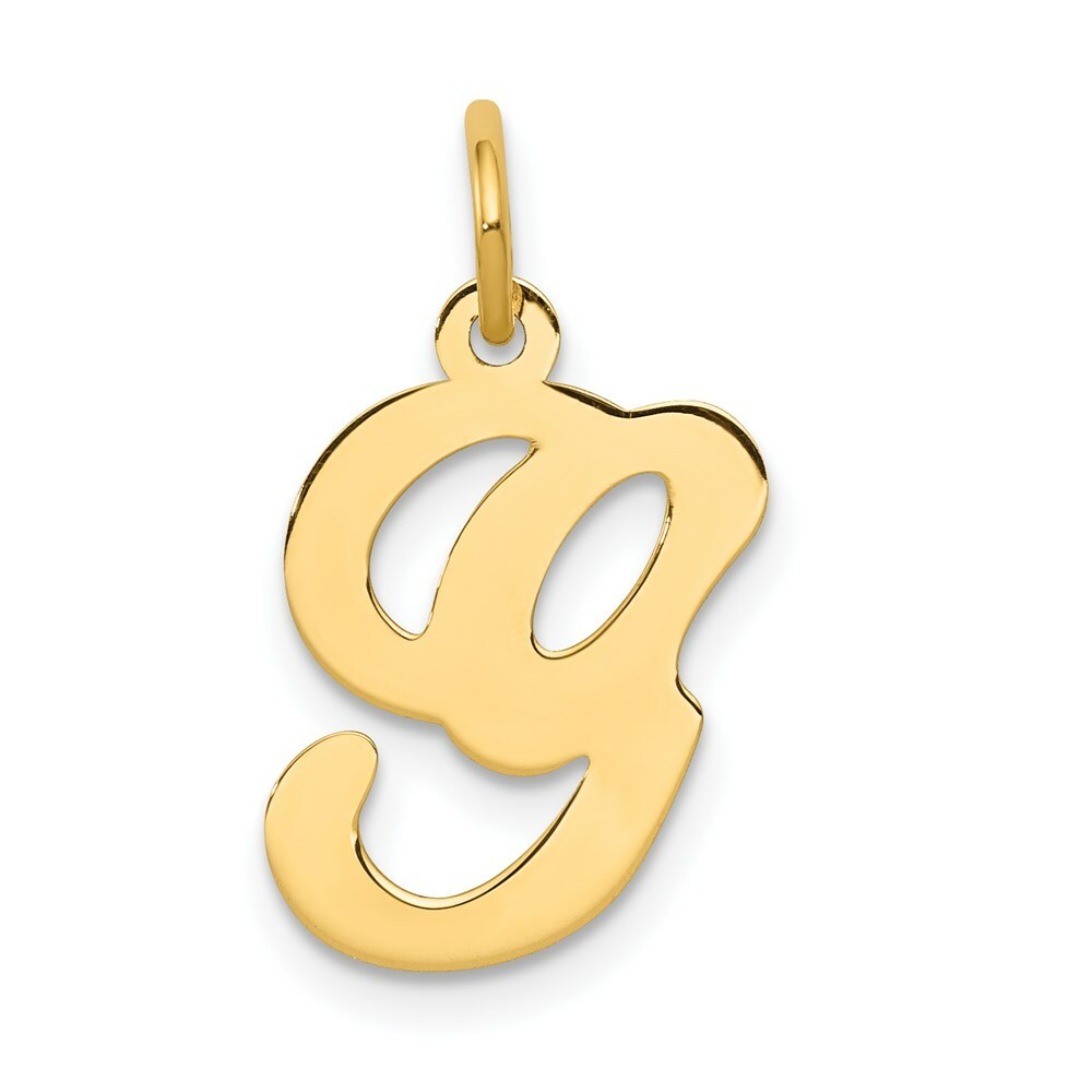 14K Yellow Gold Initial Letter G Charm Pendant