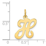 Load image into Gallery viewer, 14K Yellow Gold Initial Letter H Charm Pendant
