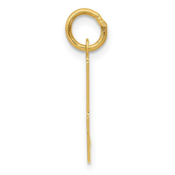 14K Yellow Gold Initial Letter I Charm Pendant